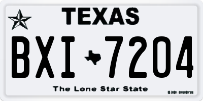 TX license plate BXI7204