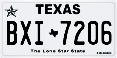 TX license plate BXI7206