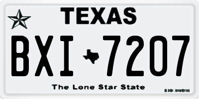 TX license plate BXI7207