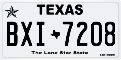 TX license plate BXI7208