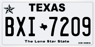 TX license plate BXI7209