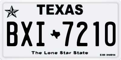 TX license plate BXI7210
