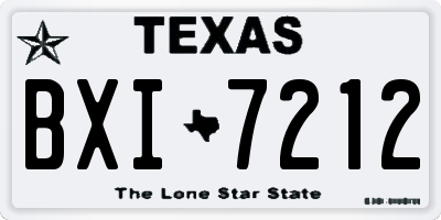 TX license plate BXI7212