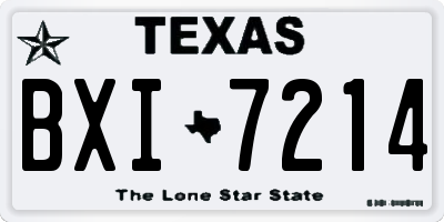 TX license plate BXI7214