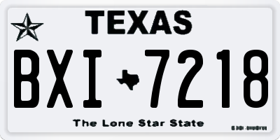 TX license plate BXI7218