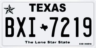 TX license plate BXI7219