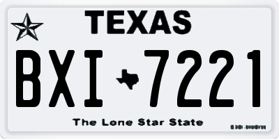 TX license plate BXI7221