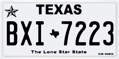 TX license plate BXI7223
