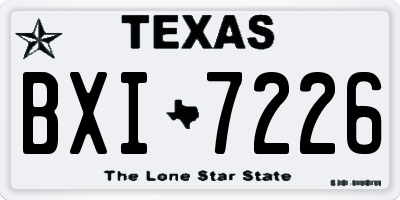 TX license plate BXI7226