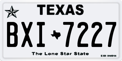 TX license plate BXI7227