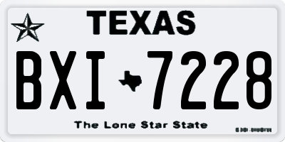 TX license plate BXI7228