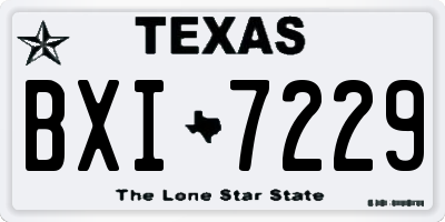 TX license plate BXI7229
