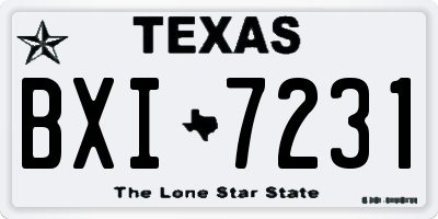TX license plate BXI7231