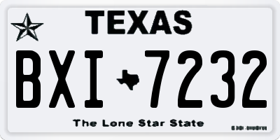 TX license plate BXI7232