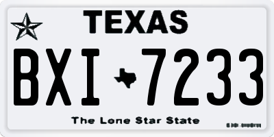 TX license plate BXI7233