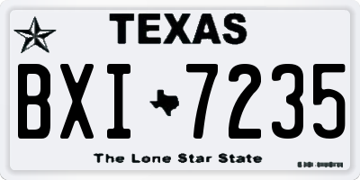 TX license plate BXI7235