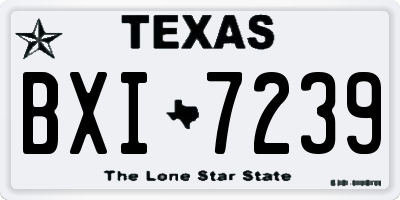 TX license plate BXI7239