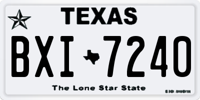 TX license plate BXI7240