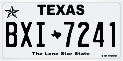 TX license plate BXI7241