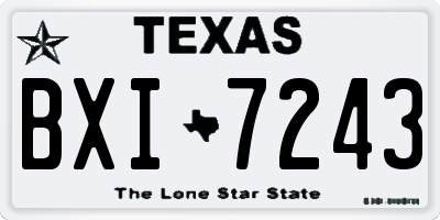 TX license plate BXI7243