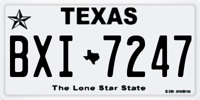 TX license plate BXI7247