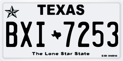 TX license plate BXI7253
