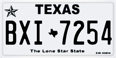 TX license plate BXI7254