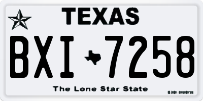 TX license plate BXI7258