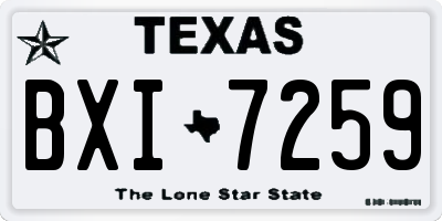 TX license plate BXI7259