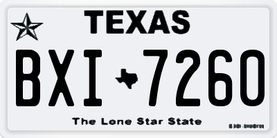 TX license plate BXI7260