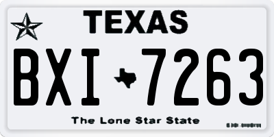 TX license plate BXI7263