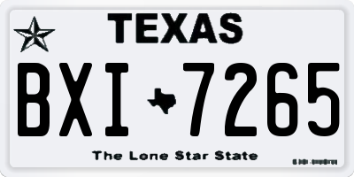 TX license plate BXI7265