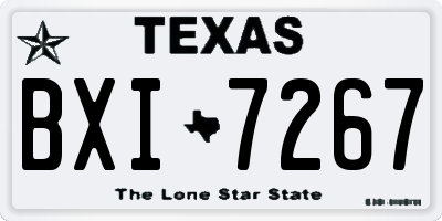 TX license plate BXI7267