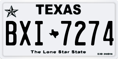 TX license plate BXI7274