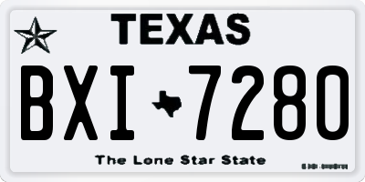TX license plate BXI7280