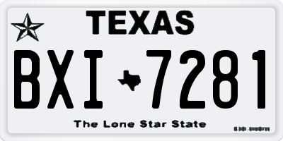 TX license plate BXI7281