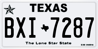 TX license plate BXI7287