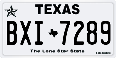 TX license plate BXI7289