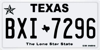 TX license plate BXI7296