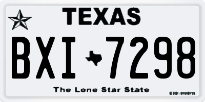 TX license plate BXI7298