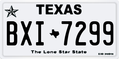 TX license plate BXI7299
