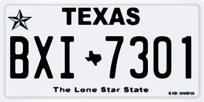 TX license plate BXI7301