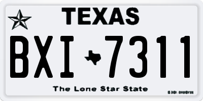 TX license plate BXI7311