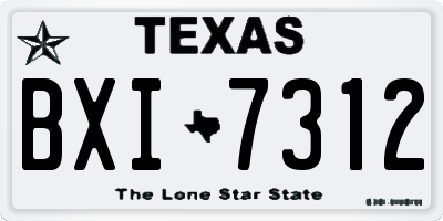 TX license plate BXI7312
