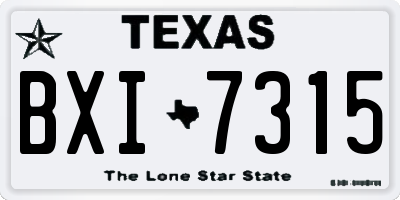 TX license plate BXI7315