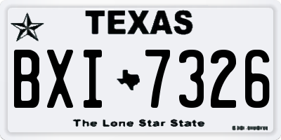 TX license plate BXI7326