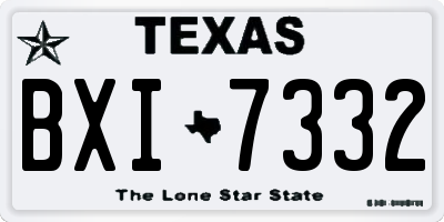 TX license plate BXI7332