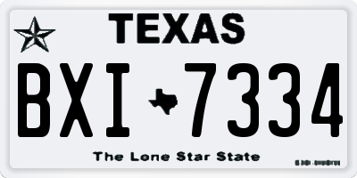 TX license plate BXI7334