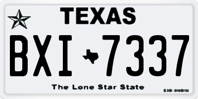 TX license plate BXI7337