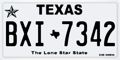 TX license plate BXI7342